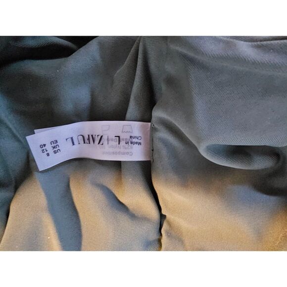 ZAFUL Army Green High Waisted Ruched Tummy Control Bikini Bottoms Sz L - Picture 6 of 9